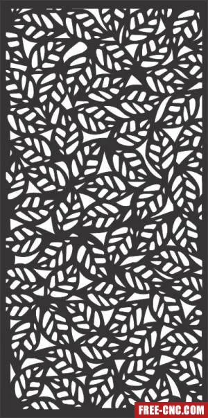 Leaves decorative panel wall separator door pattern - free dxf download