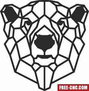 Geometric bear clipart - Free dxf for laser cutting and plasma