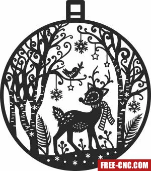 Christmas deer ornament - Free dxf files ready to cut