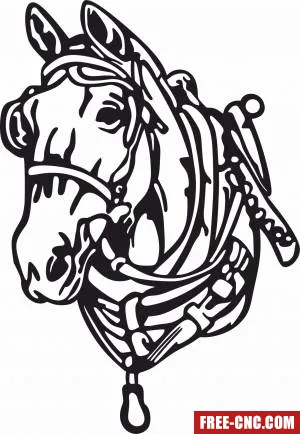 Horse face clipart - Download free dxf for cnc plasma cutting