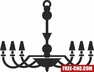 Decorative chandelier clipart - Free dxf files ready to cut