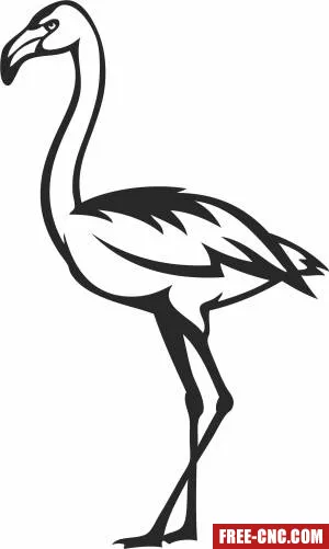 Flamingo clipart - Download free dxf for cnc plasma cutting