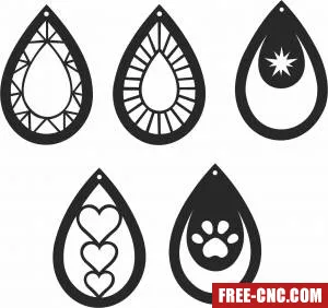 Earings ornaments wall decor - Free dxf download