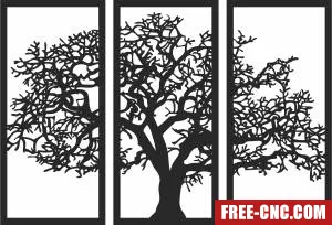Tree panels wall decor - Download free dxf for cnc plasma cutting