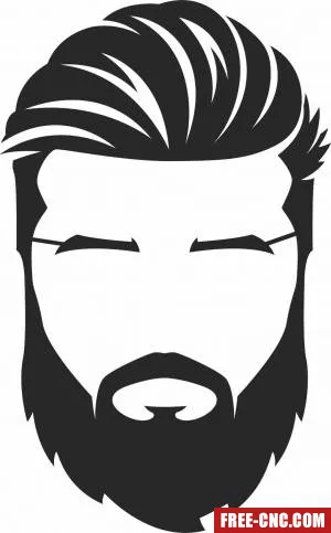 Hairdresser barbershop man clipart - Free dxf files ready to cut