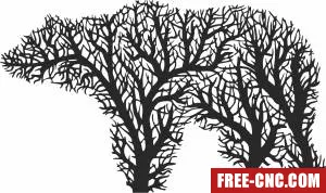 Bear tree wall decor - Free dxf files ready to cut