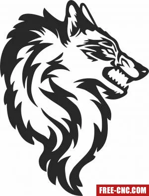 Wolf clipart - Free dxf for laser cutting and plasma