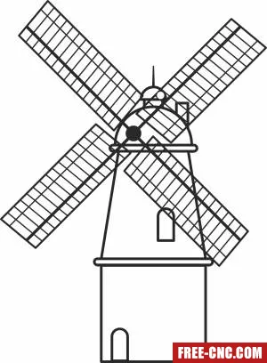 Windmill clipart - Free dxf for laser cutting and plasma