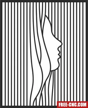 Woman line wall decor - Free dxf download