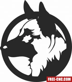 German shepherd dog decor clipart - Free dxf files ready to cut