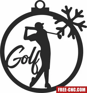 Golf ornament with snow flake - Free dxf for laser cutting and plasma