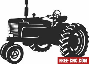 Vintage tractor retro cliparts - Free dxf files ready to cut