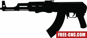 Weapon silhouette gun - free dxf download