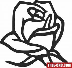 Floral roses flowers clipart - Free dxf for laser cutting and plasma