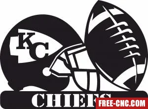 Kansas city chiefs nfl helmet logo - free dxf download