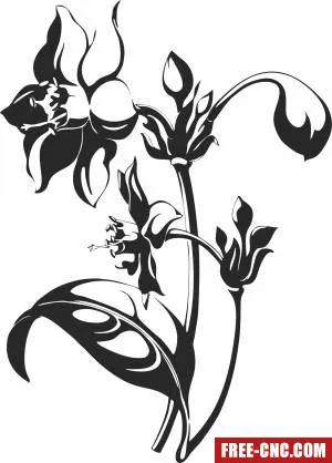 Flower motif art - Free dxf for laser cutting and plasma