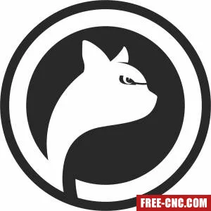 Black cat logo - Download free dxf for cnc plasma cutting