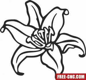 Floral flowers home clipart - Free dxf for laser cutting and plasma