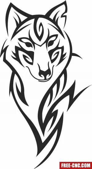 Fox tribal design - Free dxf files ready to cut