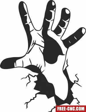 Hand from the ground clipart - Download free dxf for cnc plasma cutting