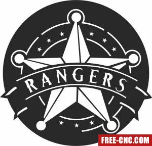 Texas rangers logo cliparts - Free dxf for laser cutting and plasma