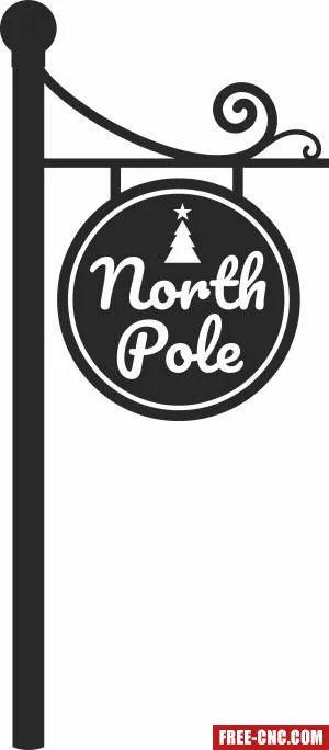 North pole christmas sign - Download free dxf for cnc plasma cutting