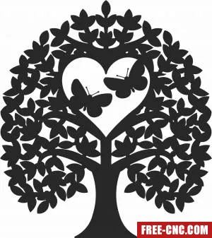 Butterflies tree wall decor - Free dxf files ready to cut