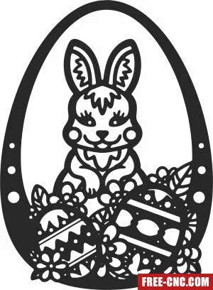 Easter bunny art - Free dxf download