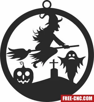 Halloween witch ornaments - Download free dxf for cnc plasma cutting