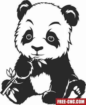 Panda bamboo clipart - Download free dxf for cnc plasma cutting