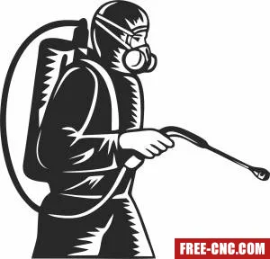 Pest control spraying worker - Download free dxf for cnc plasma cutting