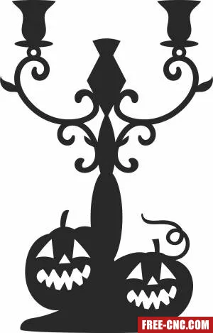 Halloween candle holder with pumpkin - Download free dxf for cnc plasma cutting