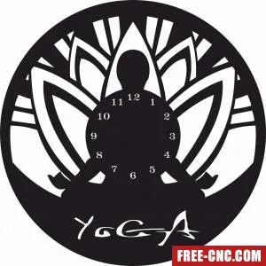 Yoga wall clock - free dxf download