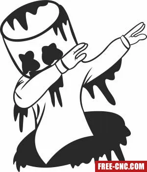 Marshmello clipart - Free dxf files ready to cut