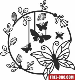 Butterflies decorative wall art - Free dxf for laser cutting and plasma