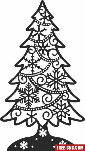 Christmas tree wall with flakes - Download free dxf for cnc plasma cutting Christmas tree wall with flakes - Download free dxf for cnc plasma cutting