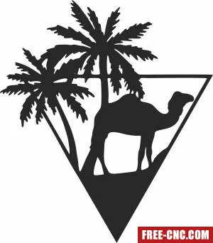 Desert camel palms clipart - Download free dxf for cnc plasma cutting