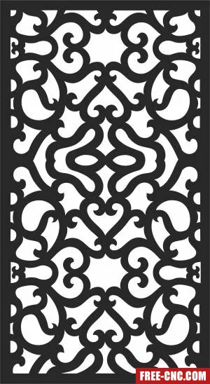 Door wall pattern screen decorative - Free dxf for laser cutting and plasma