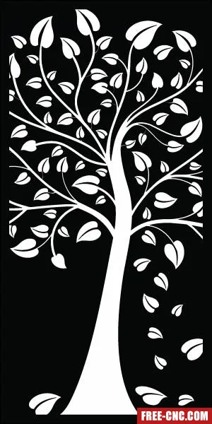 Tree decorative panel door pattern - free dxf download