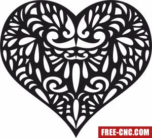 Heart love sign - Free dxf for laser cutting and plasma