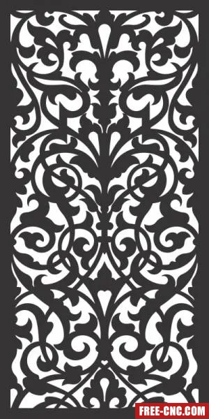 Decorative wall screen panels pattern door - free dxf download