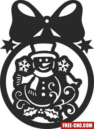 Christmas snowman ornament cliparts - Download free dxf for cnc plasma cutting