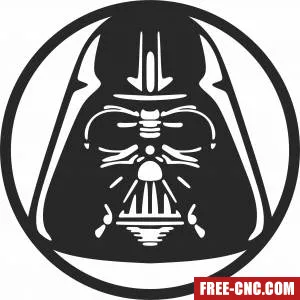 Dark vador star wars wall clock - Free dxf download