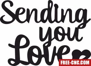 Sending you love wall sign clipart - Download free dxf for cnc plasma cutting