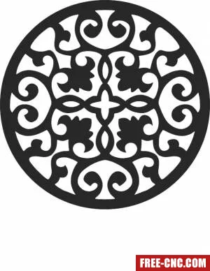 Mandala round pattern decorative art - free dxf download