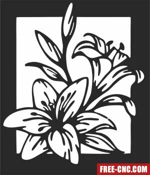 Flower design wall art - Free dxf files ready to cut