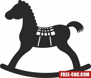 Rocking horse toy cliparts - Free dxf download