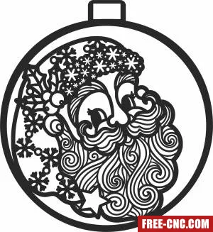 Christmas santa claus ornament clipart - Free dxf download