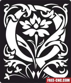 Personalized monogram initial letter q floral artwork - Download free dxf for cnc plasma cutting