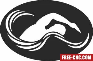 Swimmer swimming cliparts - Free dxf for laser cutting and plasma